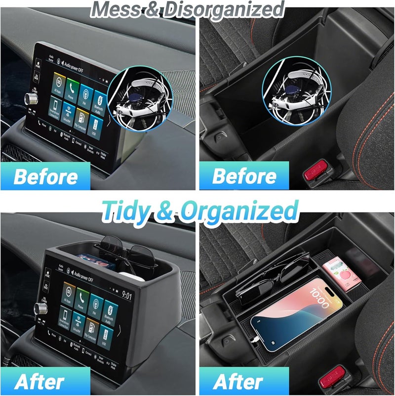Sinminou Center Console Organizer Compatible with 2023-2026 Honda HR-V Interior Accessories, Armrest Tray＆Dashboard Storage Organizer Box, Fits both Honda HRV 7-inch and 9-inch Screen - Image 3